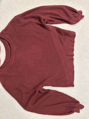 Lululemon Shirt Size 10 
Women's Ribbed Crewneck Sweater - Burgundy